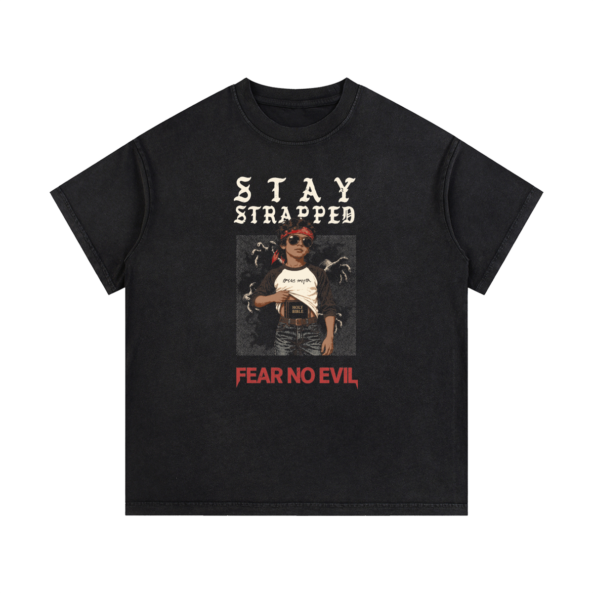 Classic Fit | Stay Strapped-Fear No Evil | Retro Wash Black