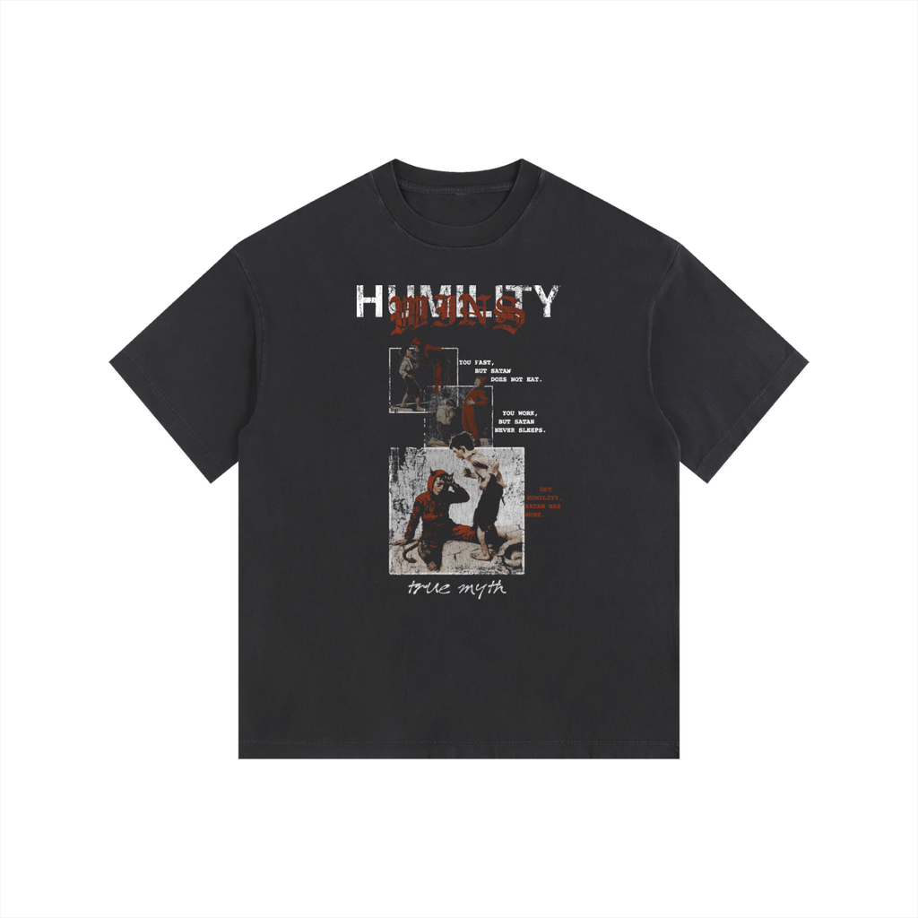 2XL & UP | Humility Wins | Retro Wash Black