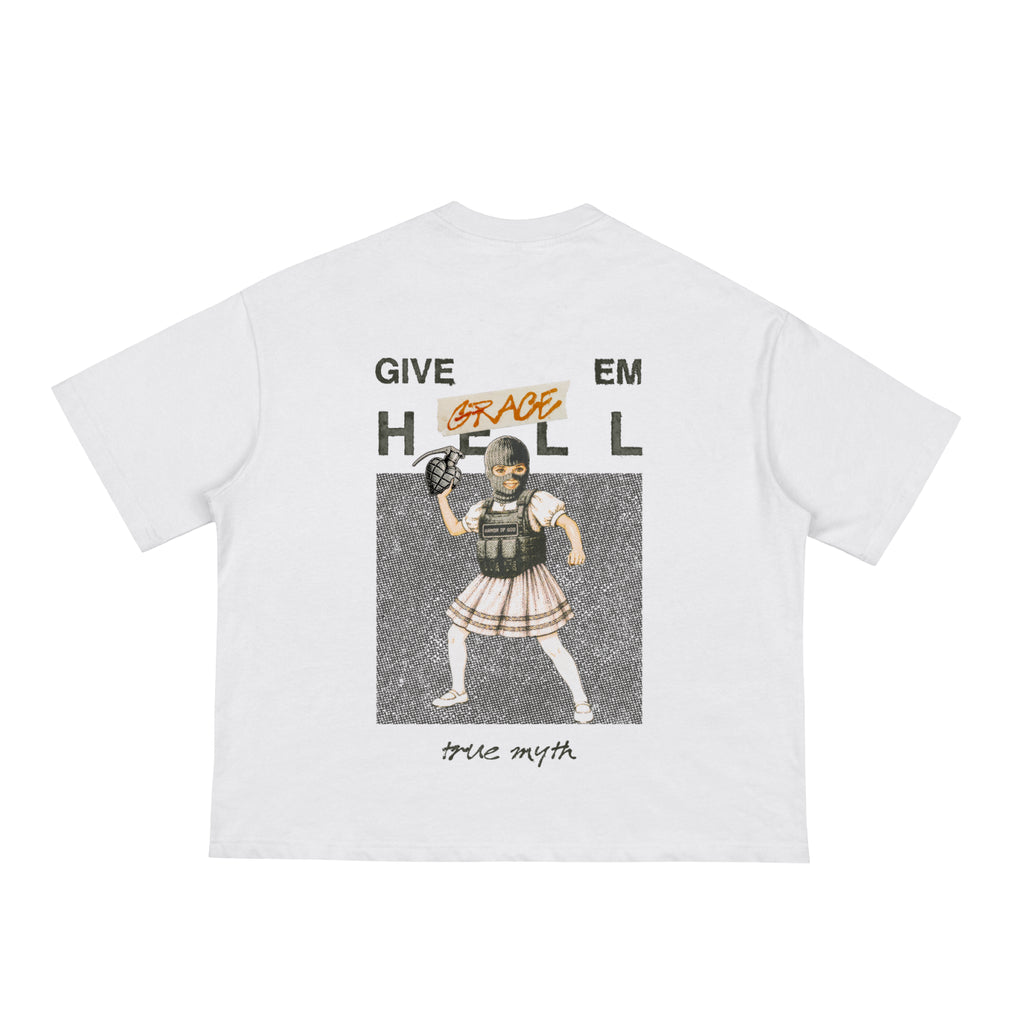 Boxy Cropped 1.0 | Give Them H̶e̶l̶l̶ Grace | White