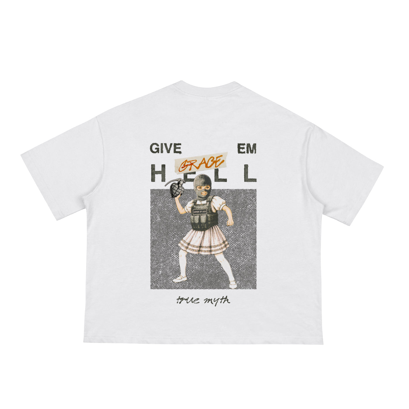 Boxy Cropped 1.0 | Give Them H̶e̶l̶l̶ Grace | White