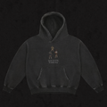 Oversized Retro Washed Hoodie | Robbing Hell To Fill Heaven | Retro Black