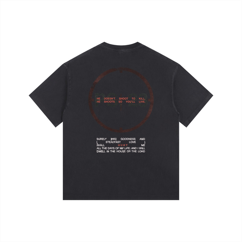 2XL & UP | Ps.23 The Hunt | Retro Wash Black