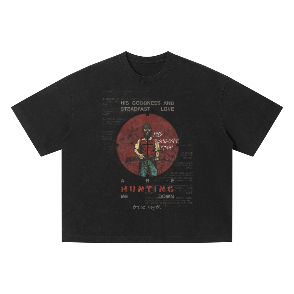 Boxy Cropped 2.0 | Ps.23 The Hunt | Retro Wash Black