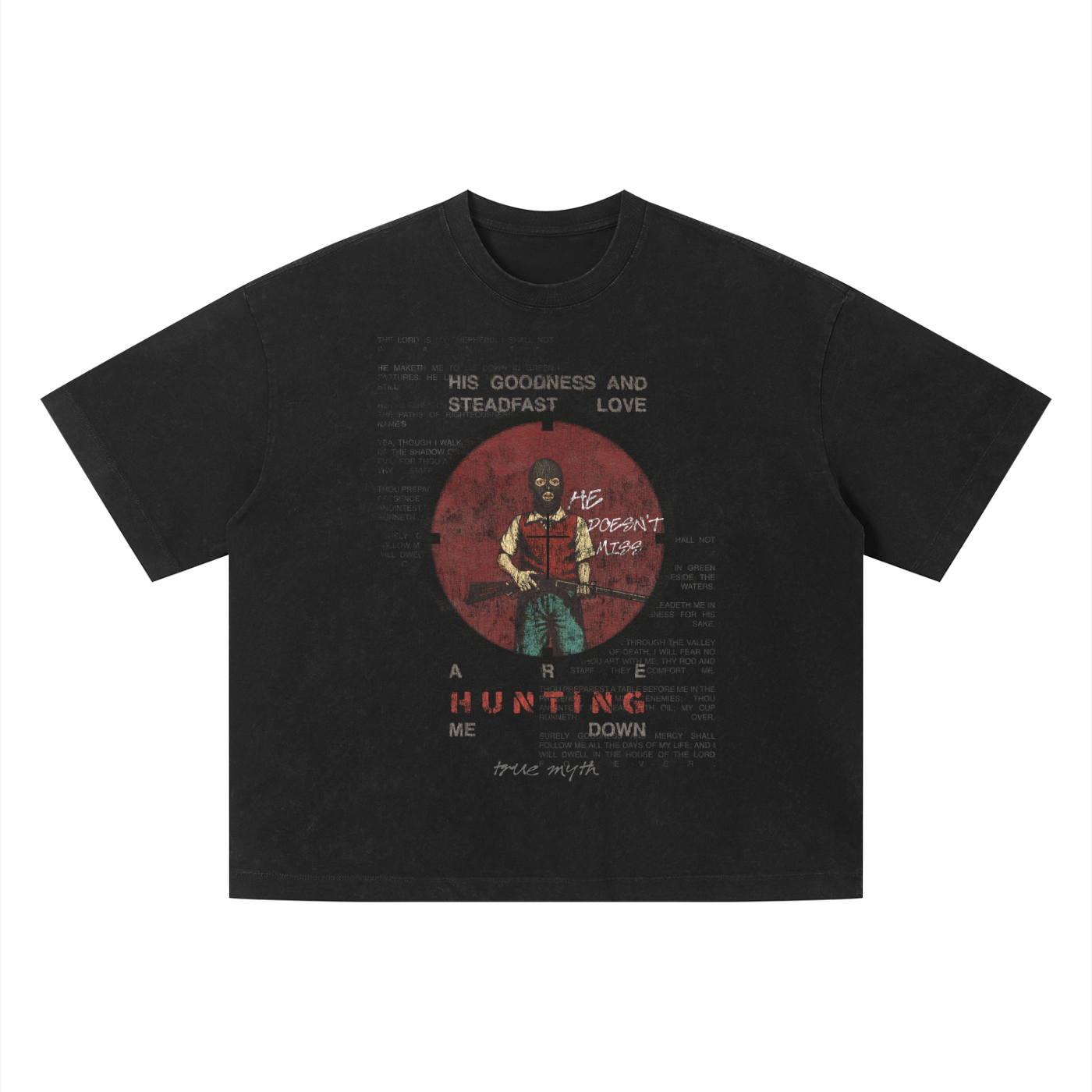 Boxy Cropped 2.0 | Ps.23 The Hunt | Retro Wash Black