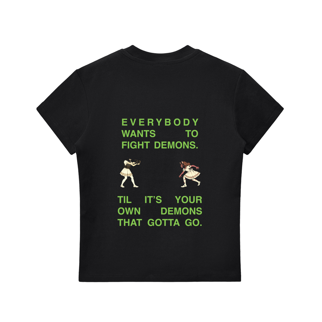 Fight Your Demons-Kill Your Flesh women's ultra slim tee, black, photo 4
