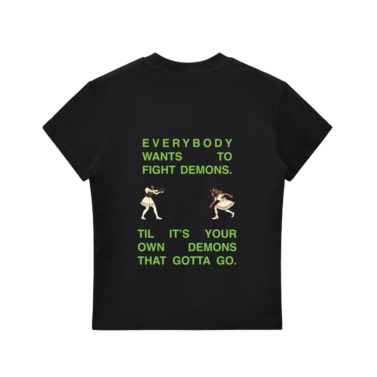 Fight Your Demons-Kill Your Flesh women's ultra slim tee, black, photo 4