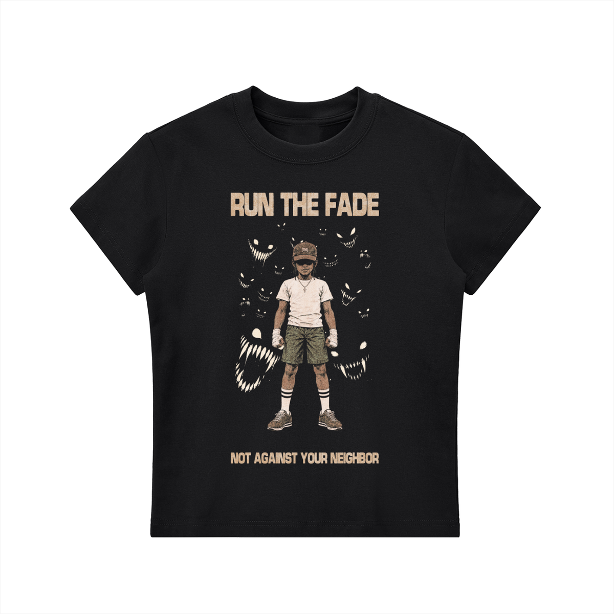 Run The Fade women's ultra slim tee, black, photo 3