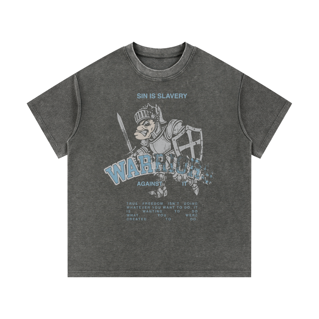Faded Waffle Knit Loose Fit | War Against Sin | Faded Gray