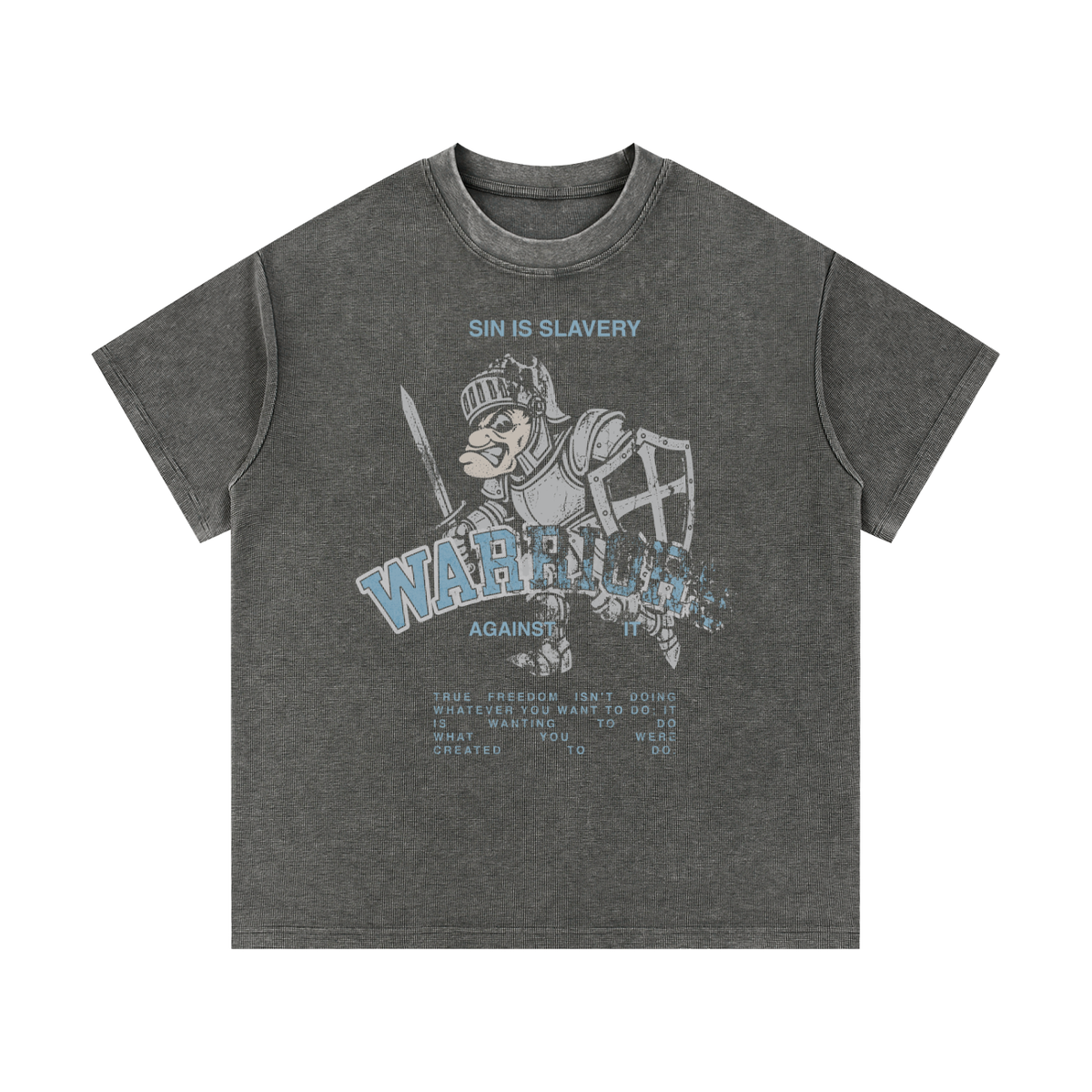 Faded Waffle Knit Loose Fit | War Against Sin | Faded Gray