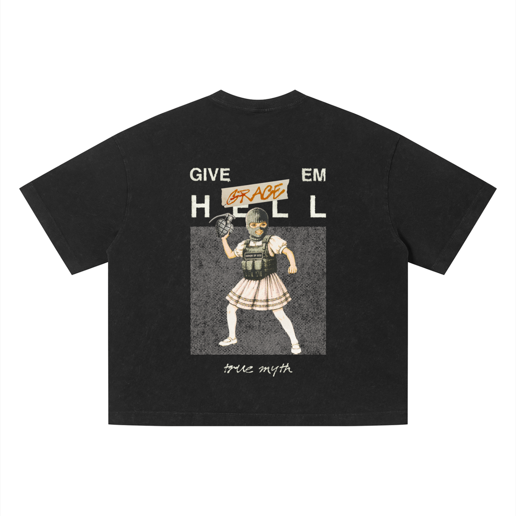 Boxy Cropped 2.0 | Give Them Grace | Retro Wash Black