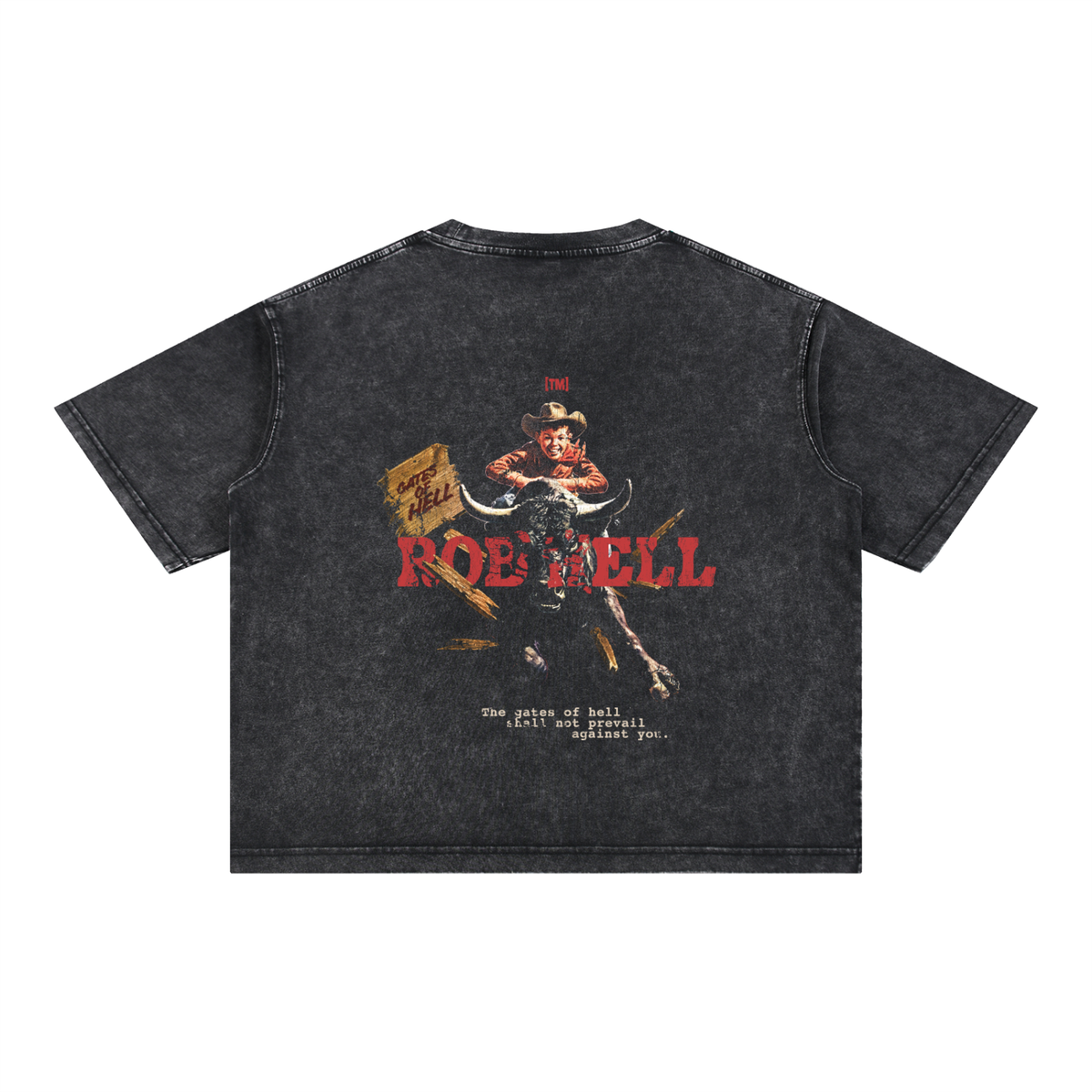 Boxy Cropped 3.0 | The Gates Of Hell Will Not Prevail | Stone Wash Black