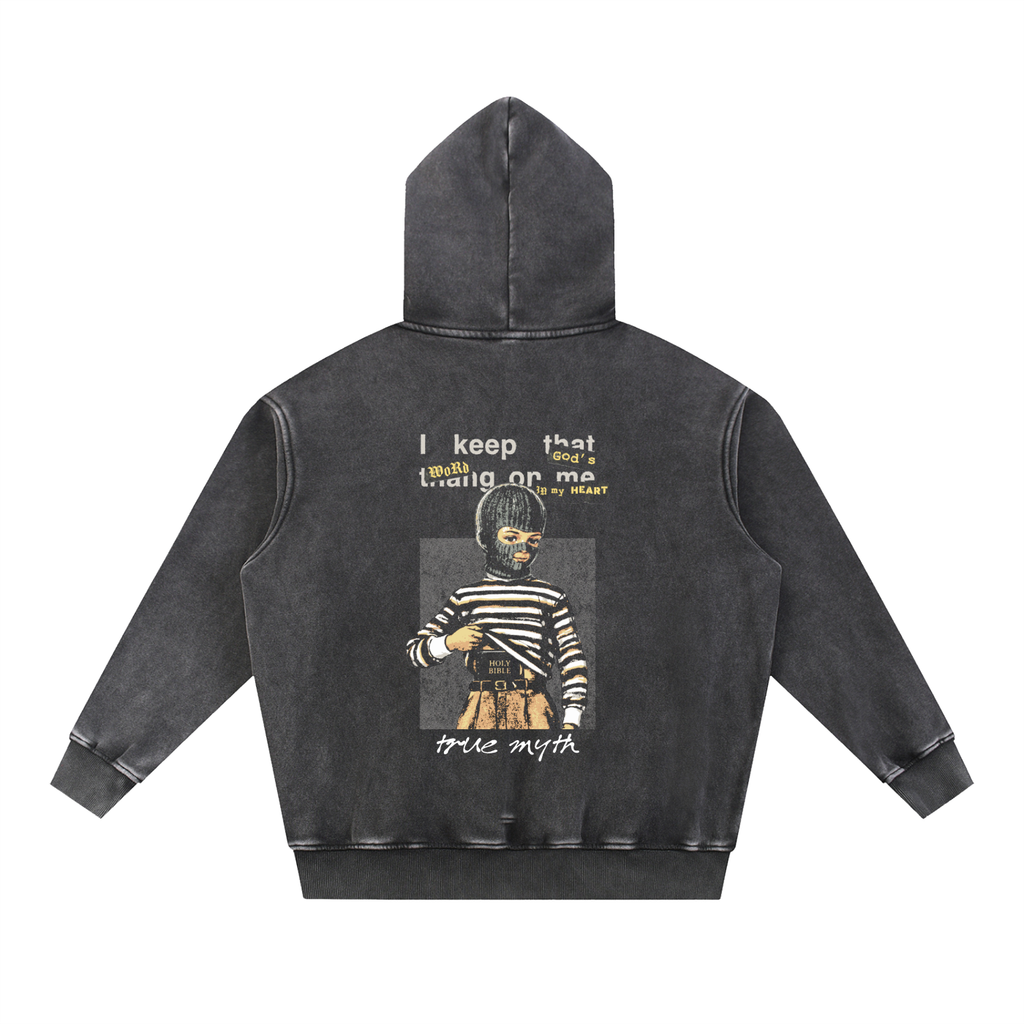 Concealed Carry oversized hoodie, retro black, photo 4