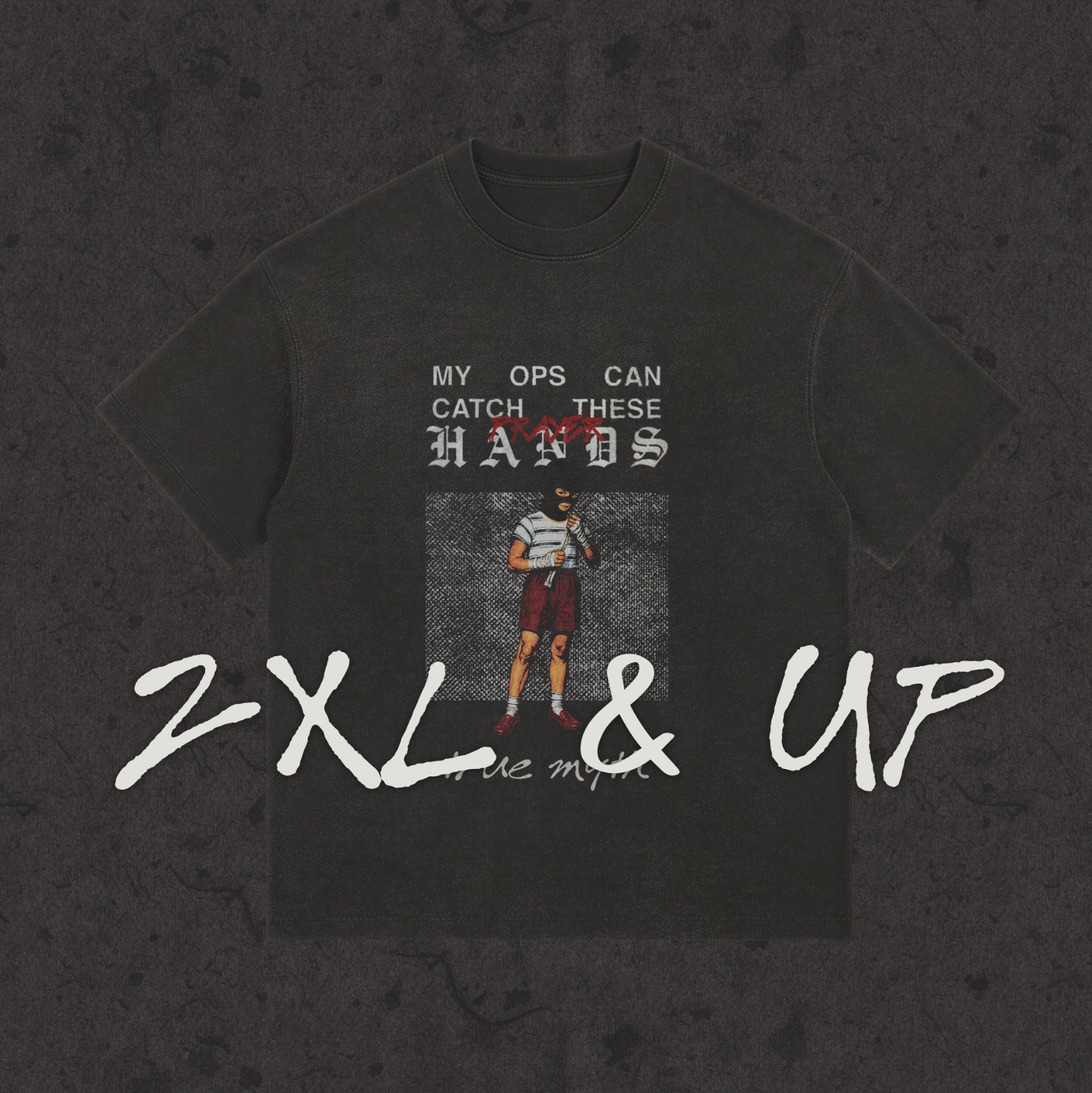 2XL & UP | Catch These Hands| Retro Wash Black
