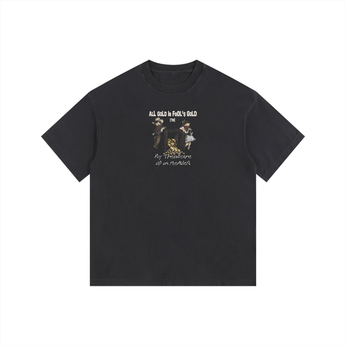 2XL & UP | All Gold Is Fool's Gold | Retro Wash Black