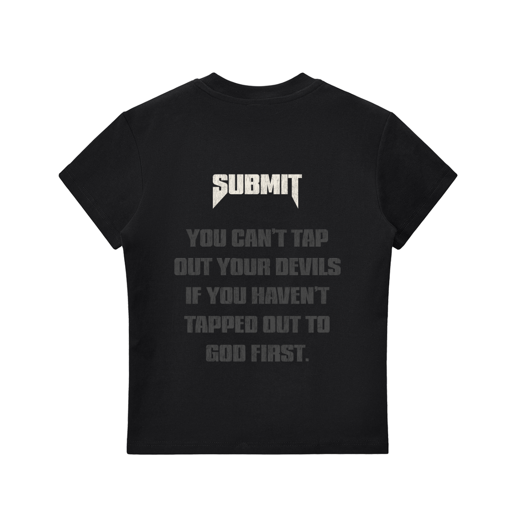 Submit-Victory Is Surrender women's ultra slim tee, black, photo 4