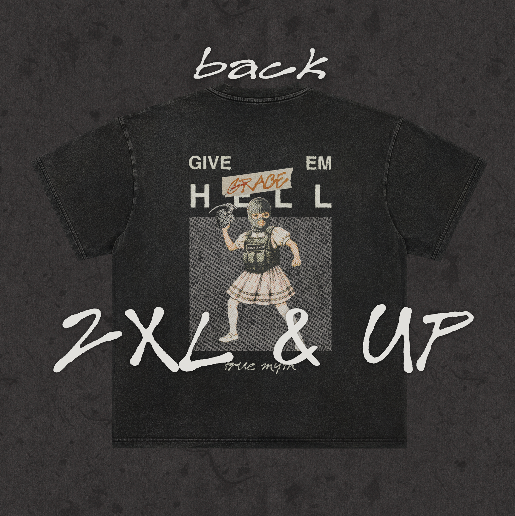 2XL & UP | Give Them Grace | Retro Wash Black