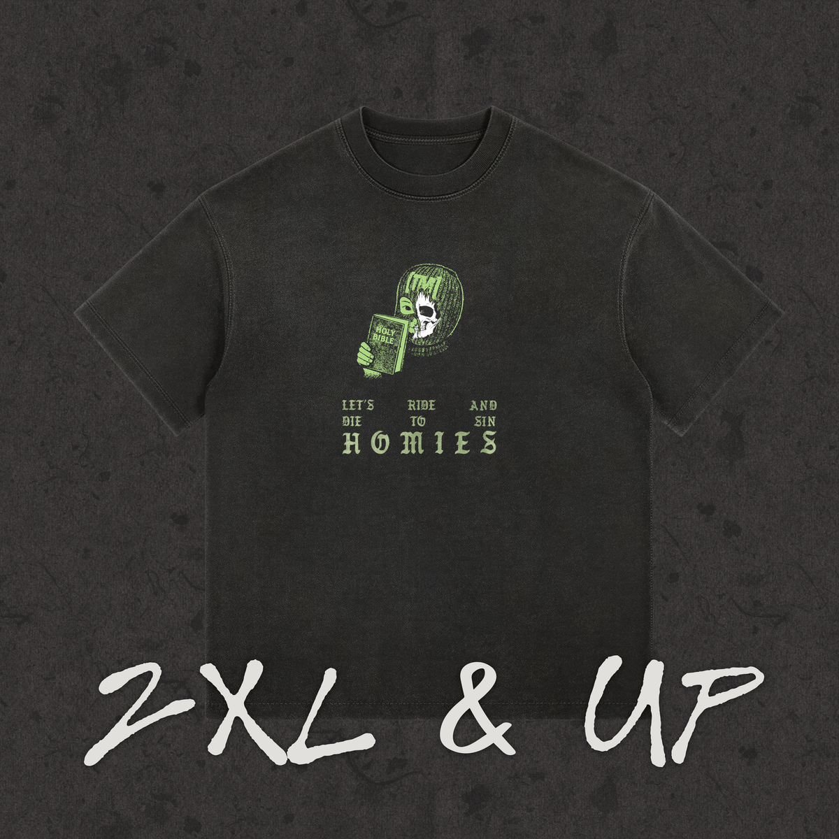 2XL & UP| Ride or Die to Sin | Retro Black