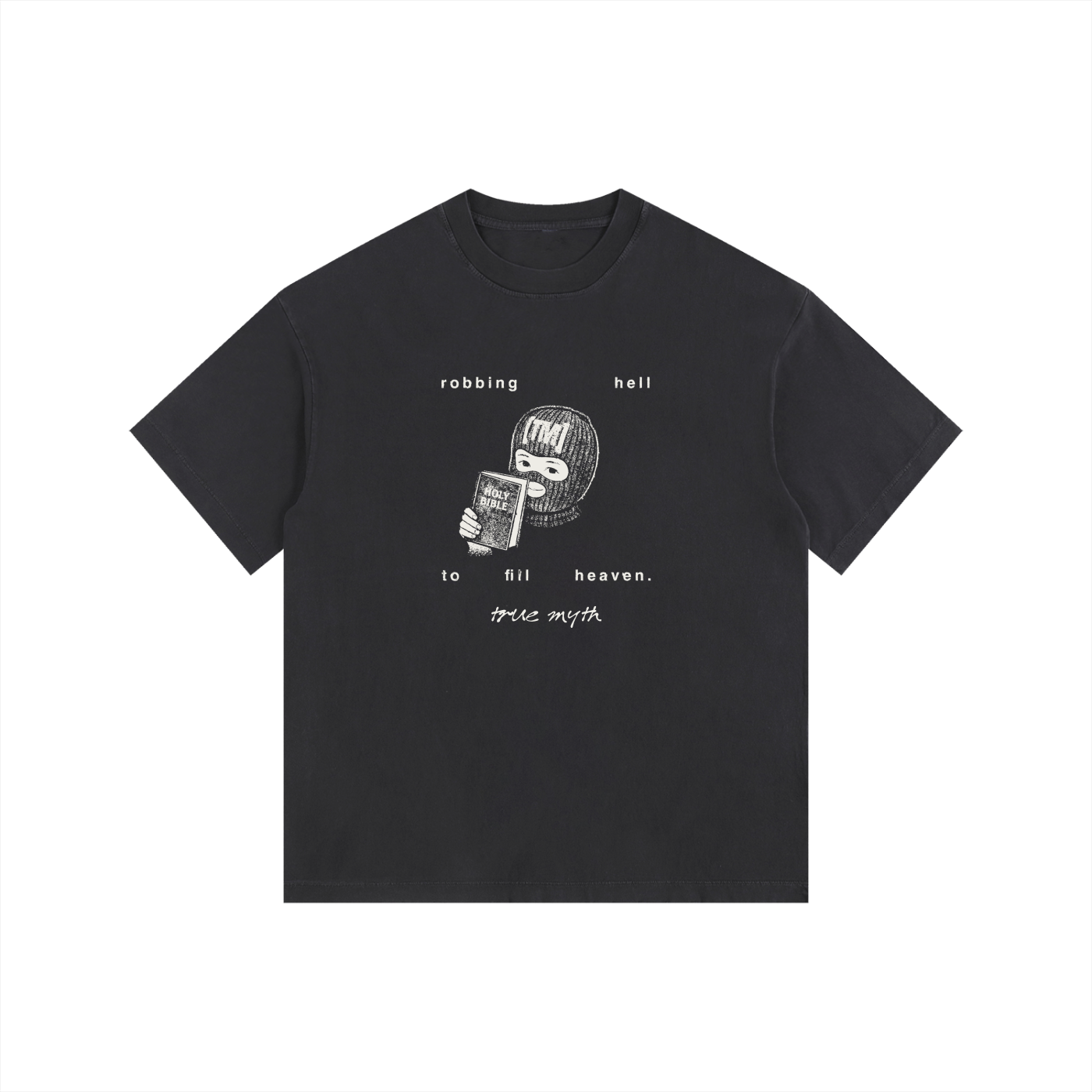 2XL & UP | Retro Wash Tee | Robbing Hell | Black