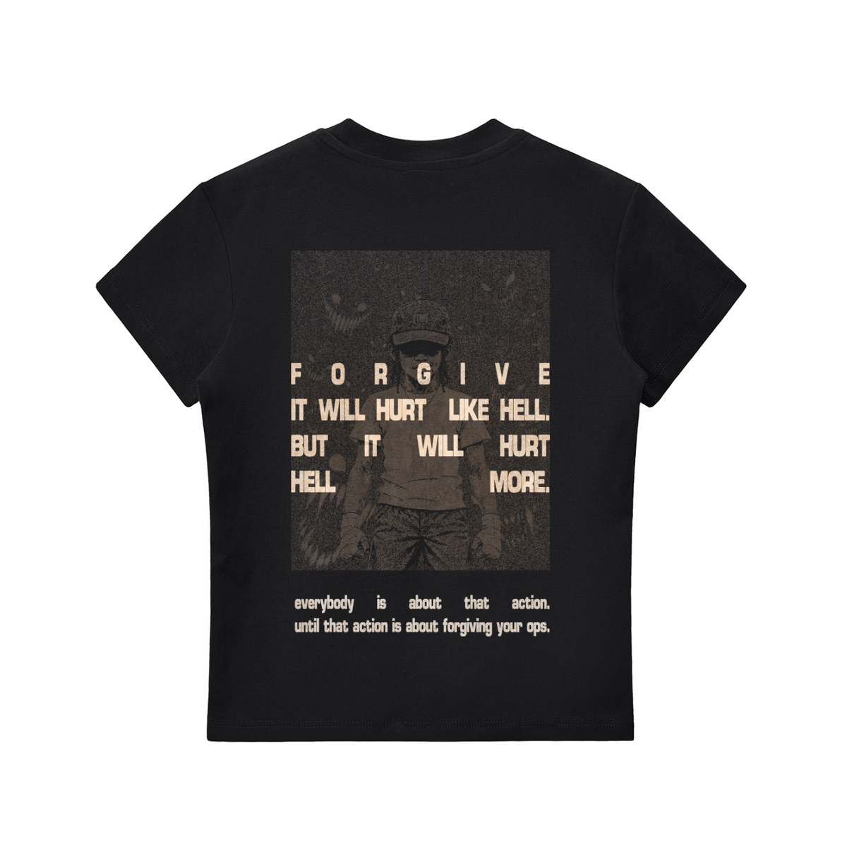 Run The Fade women's ultra slim tee, black, photo 4
