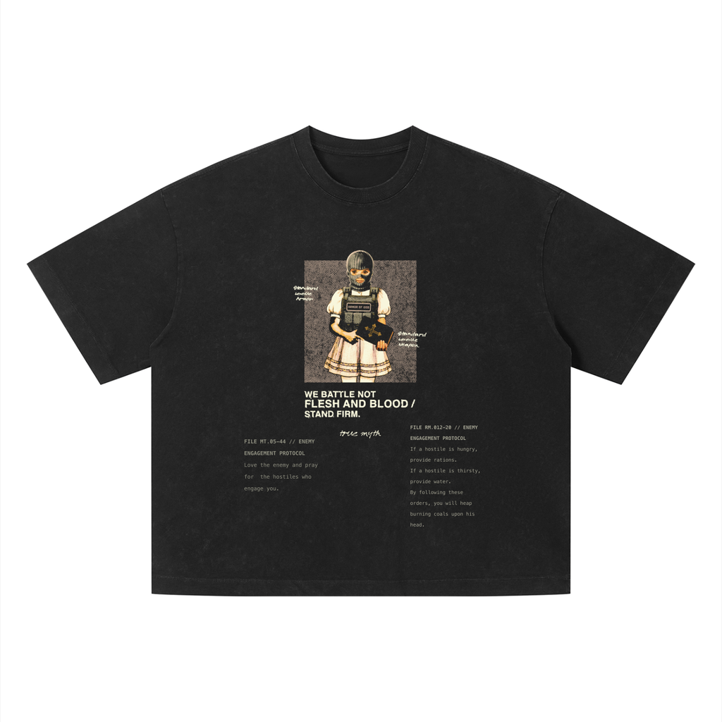 NO BACK Boxy Cropped 2.0 | Rules of Engagement | Retro Wash Black