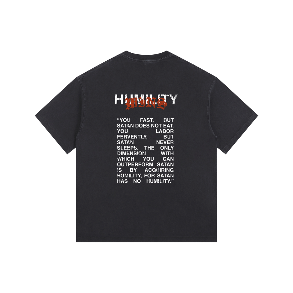 2XL & UP | Humility Wins | Retro Wash Black