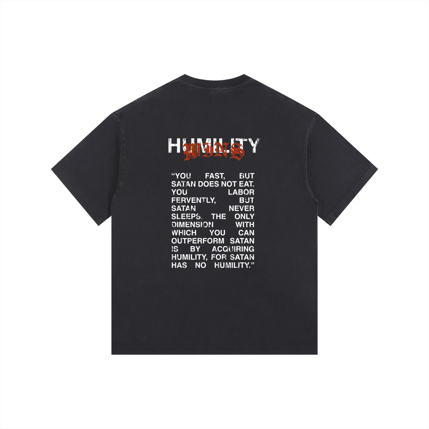 2XL & UP | Humility Wins | Retro Wash Black