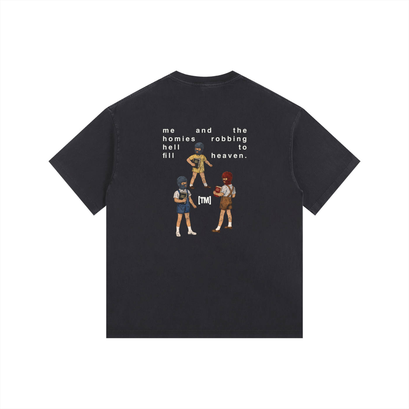 2XL & UP | Retro Wash Tee | Robbing Hell | Black