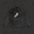 Retro wash long sleeve with the hand-drawn 'Robbing Hell To Fill Heaven' design by True Myth, retro wash black