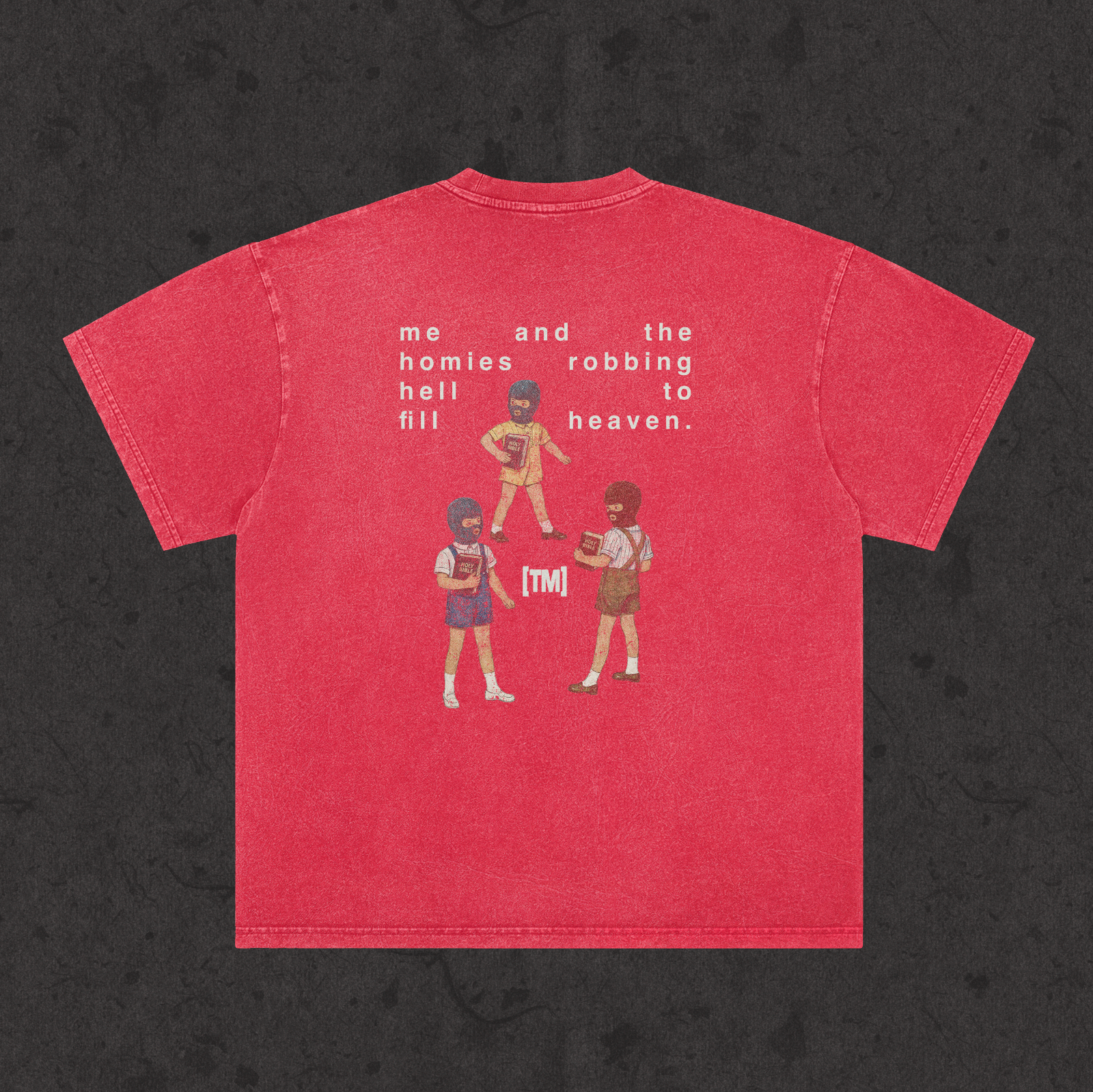Faded Wash Loose Fit Tee | RGB Robbing Hell | Various Colors