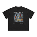 Retro Wash Loose Fit Tee | Vintage Mural My Treasure Is In Heaven | Black