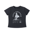 Vintage Wash Ultra Slim Fit T-shirt | True Freedom Horse | Faded Black