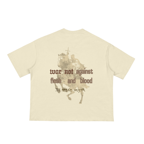 Boxy Cropped Tee (Ivory) | Warrior V/War Not Against Flesh and Blood