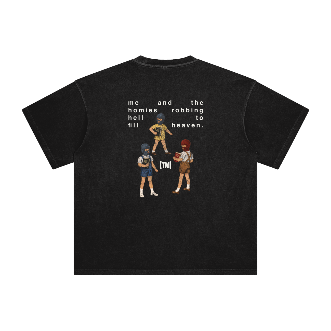 Retro Wash Loose Fit Tee | Robbing Hell | Black