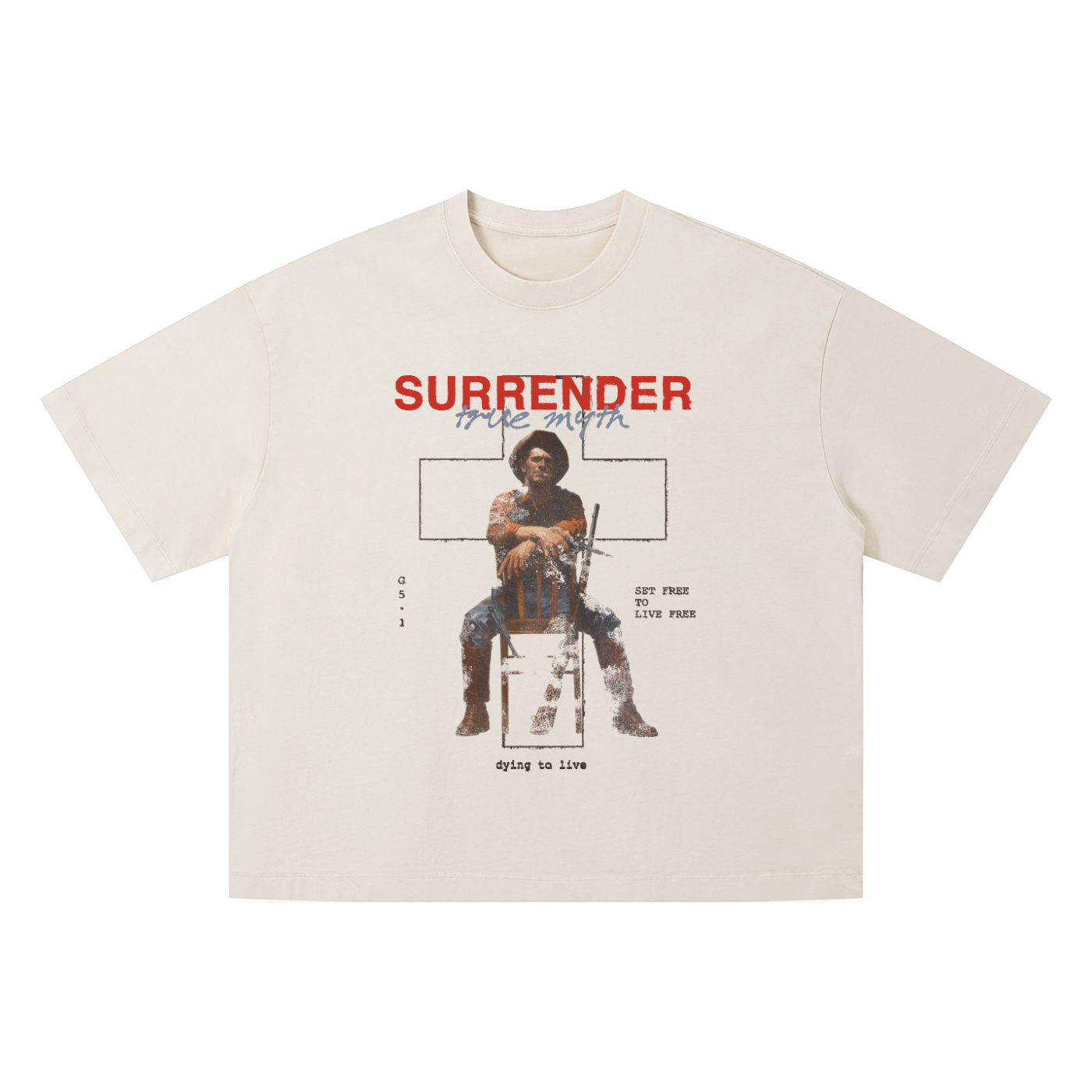 Retro Wash Boxy Cropped Fit 2.0 | True Freedom Horse| Cream