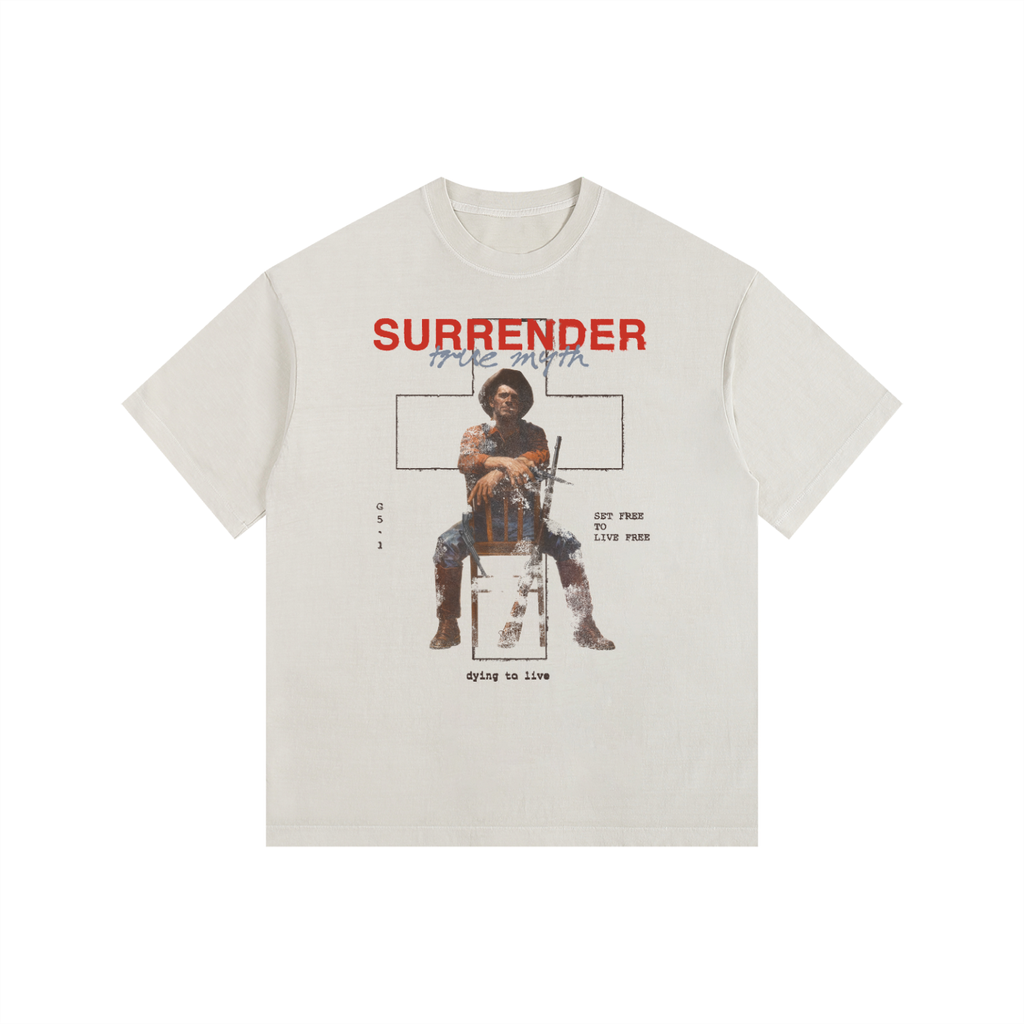 Oversize Fit Tee | Freedom Is Surrender Cowboy| Vintage Sand