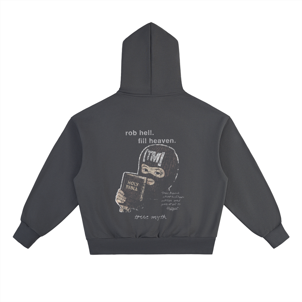 Robbing Hell To Fill Heaven 2XL & up hoodie, charcoal gray, photo 4