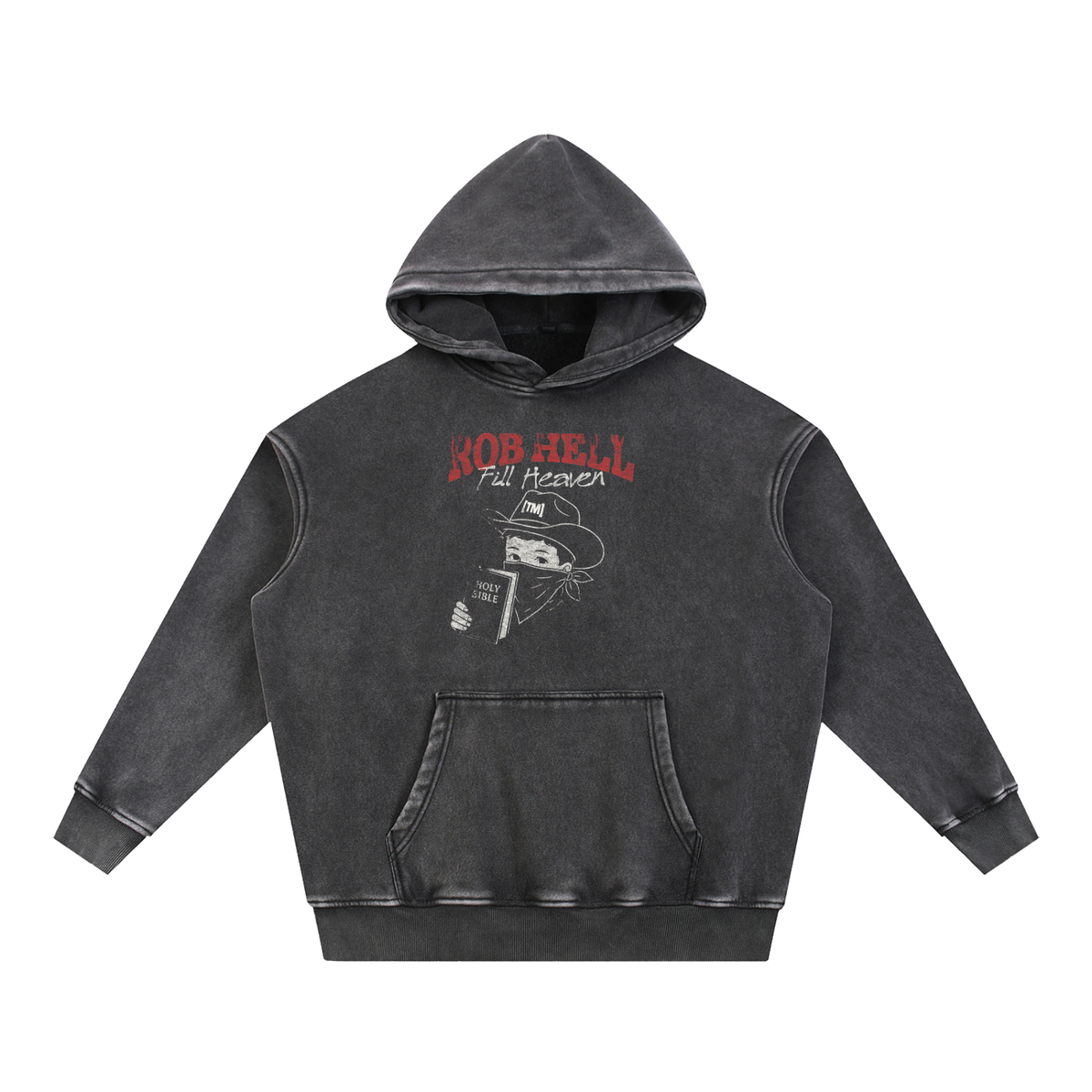 Rob Hell-The Gates of Hell Will Not Prevail oversized hoodie, retro black, photo 3