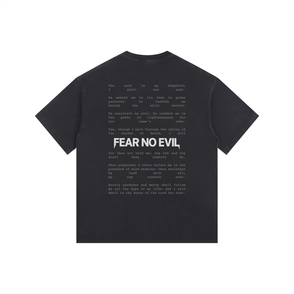 2XL & UP | Through The Valley-Fear No Evil | Retro Wash Black