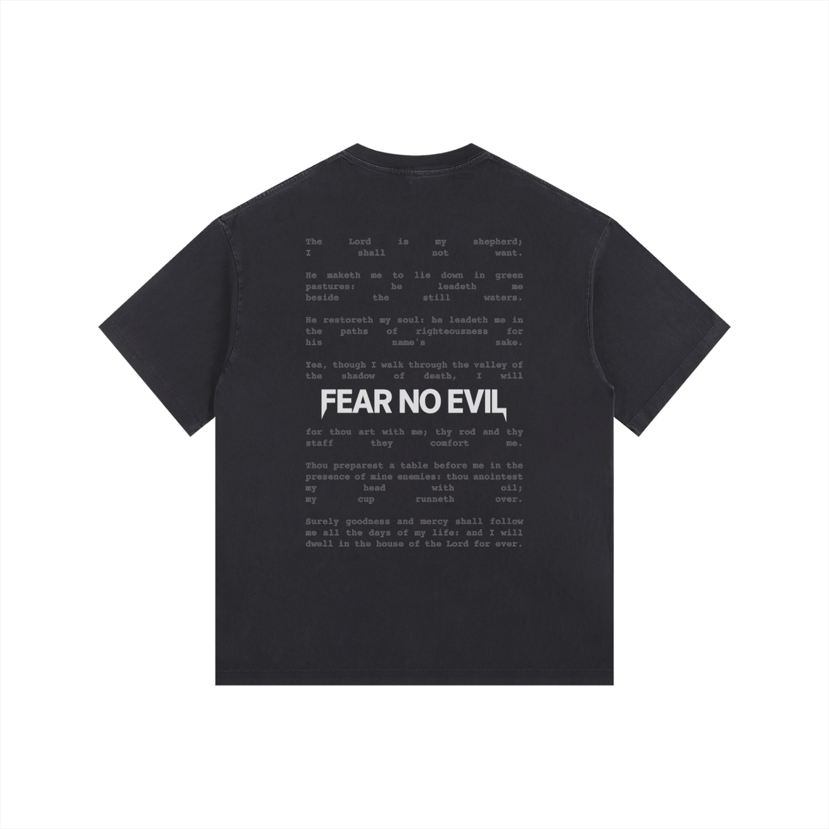 2XL & UP | Through The Valley-Fear No Evil | Retro Wash Black