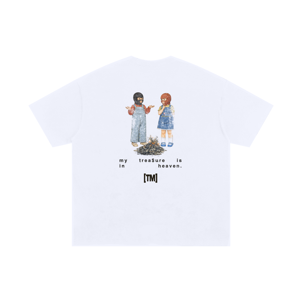 2XL & UP | Retro Wash Tee | My Treasure Is In Heaven | White