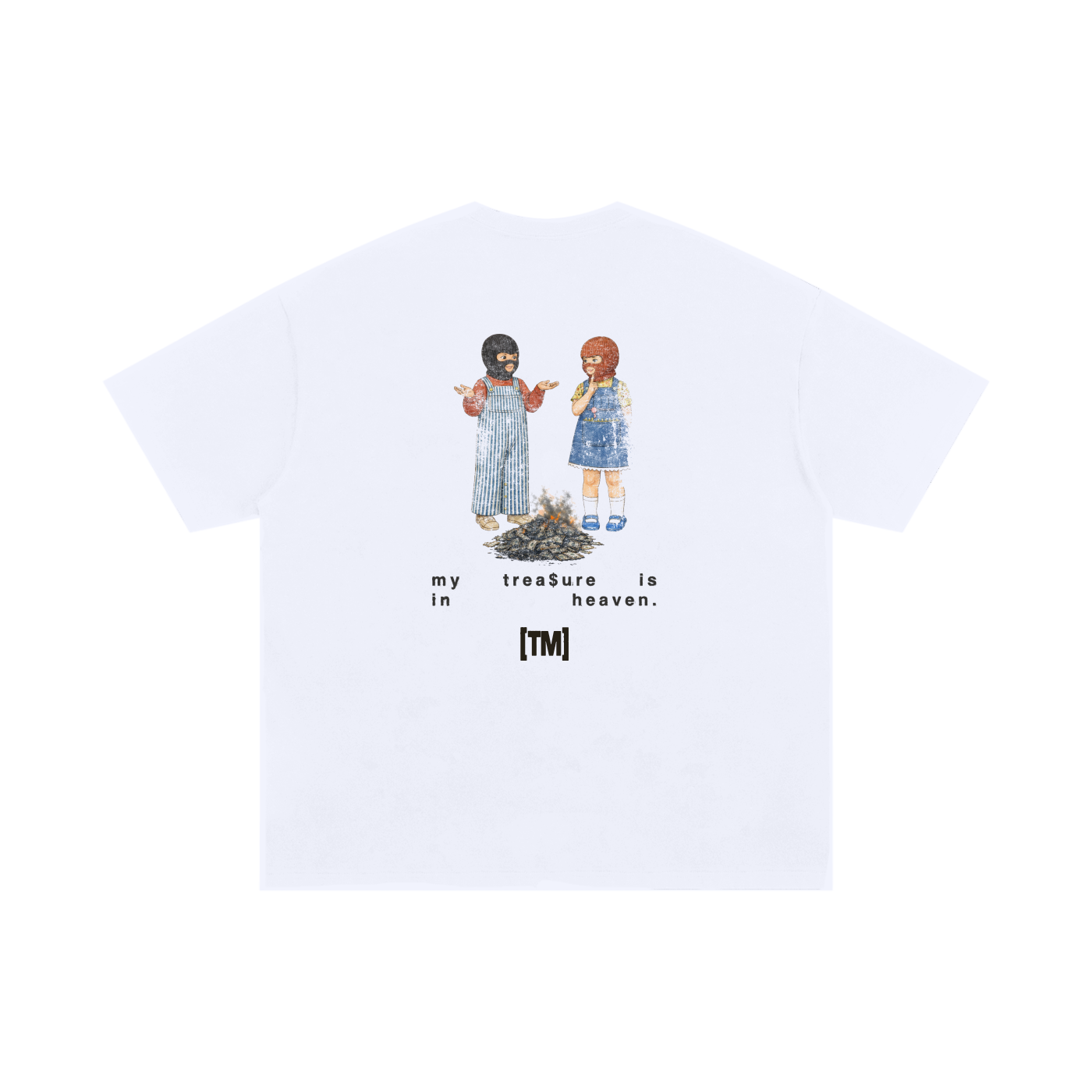 2XL & UP | Retro Wash Tee | My Treasure Is In Heaven | White
