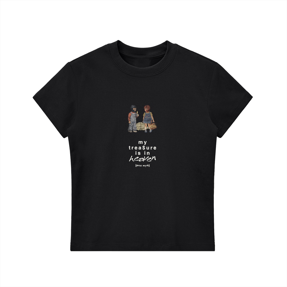 My Treasure Is In Heaven women's ultra slim tee, black, photo 3