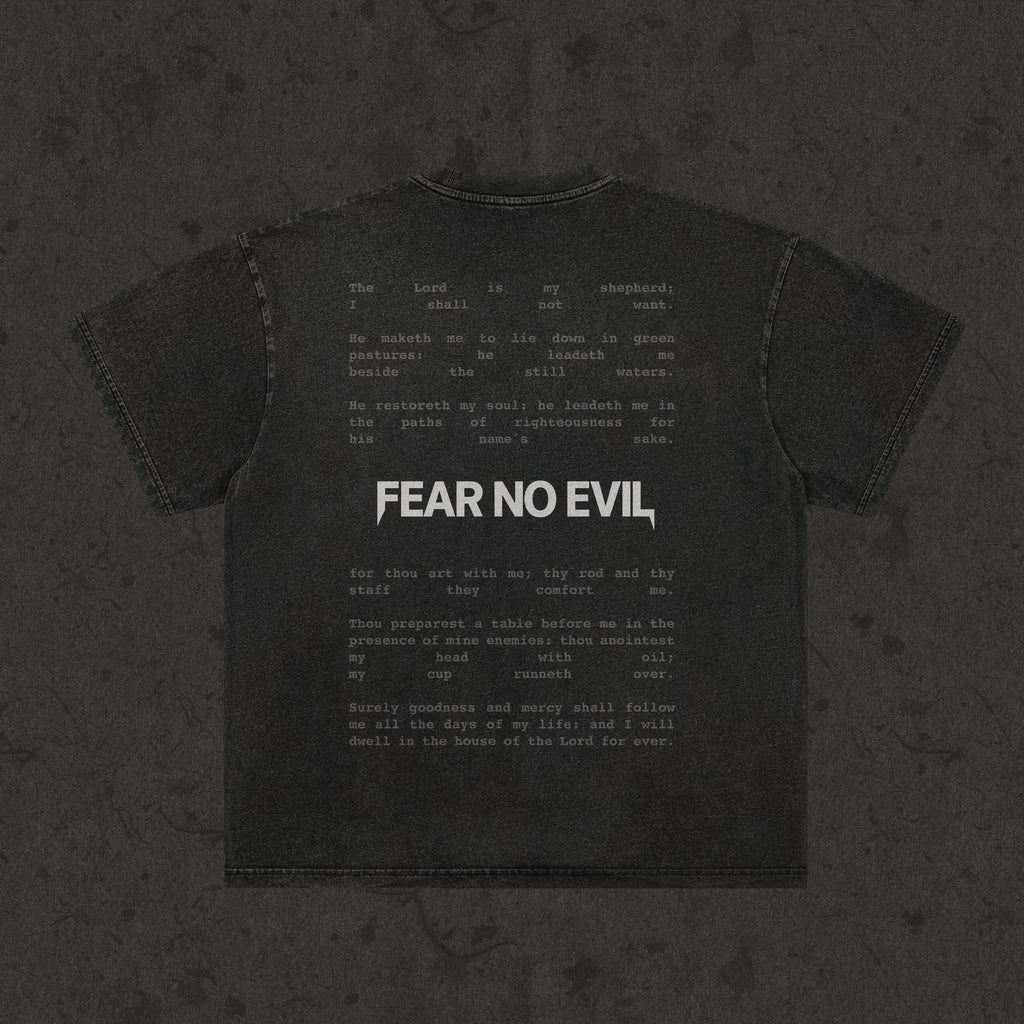 2XL & UP | Through The Valley-Fear No Evil | Retro Wash Black