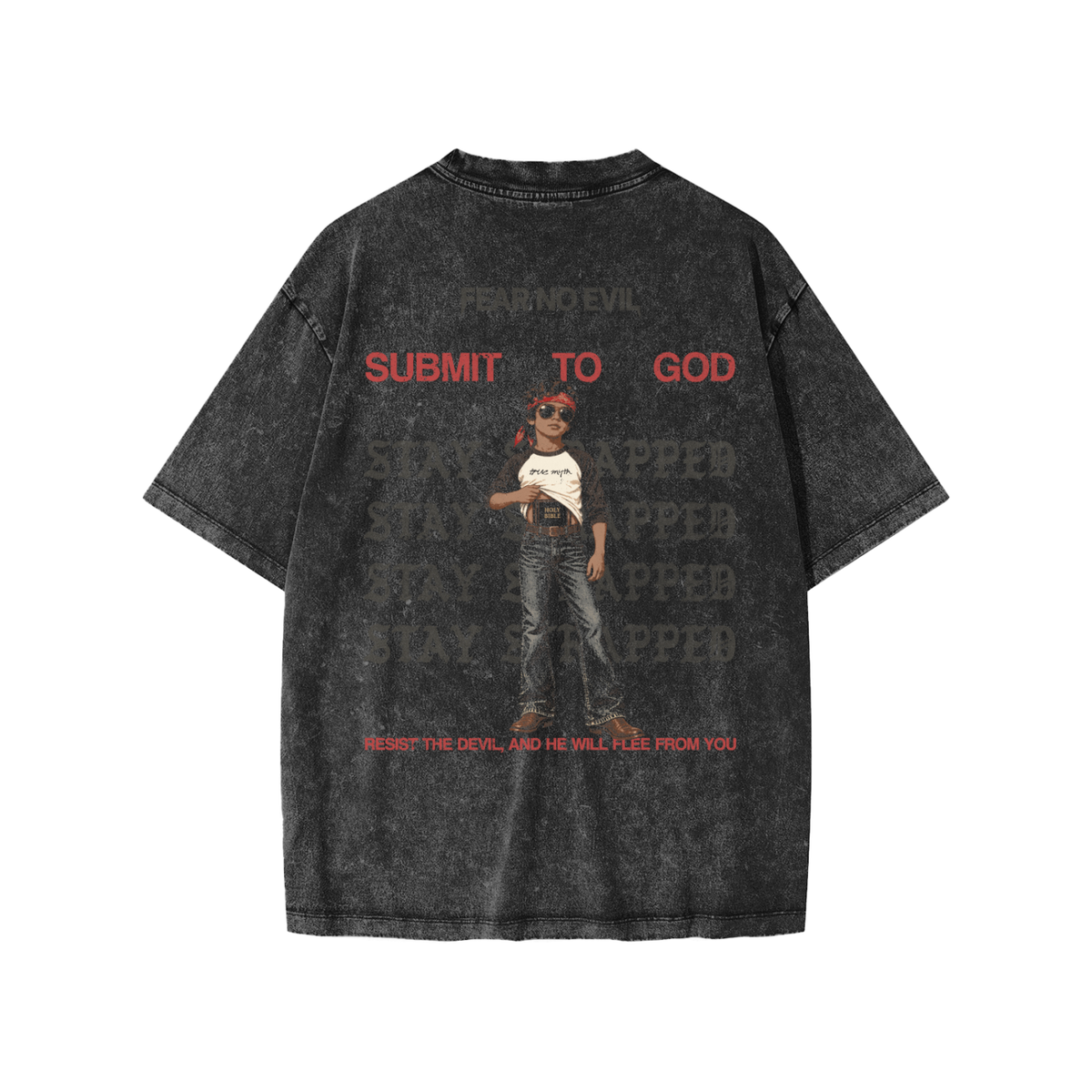 Stay Strapped-Fear No Evil kids tee, black, photo 4
