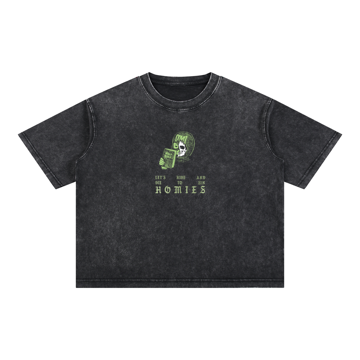 Boxy Cropped 3.0 | Ride or Die | Stone Wash Black