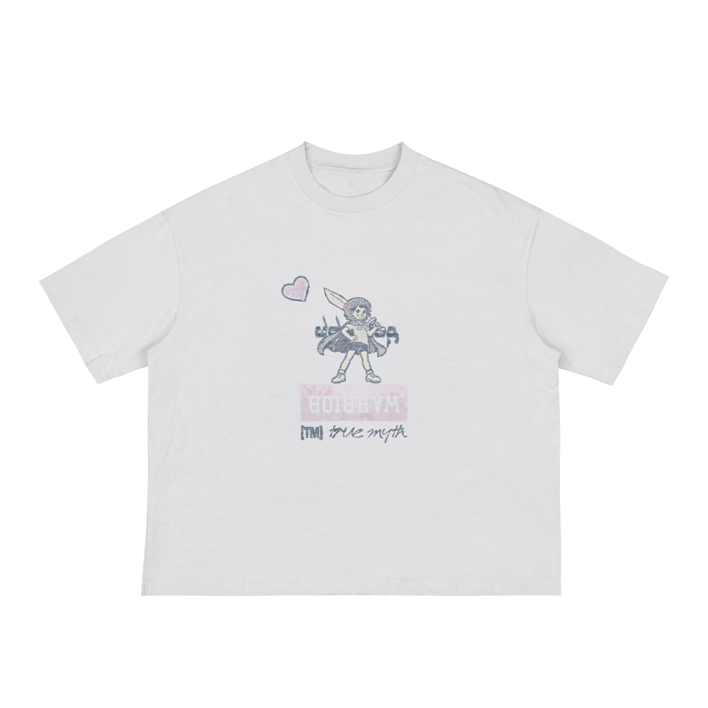 Boxy Cropped Tee (White) | Warrior Girl