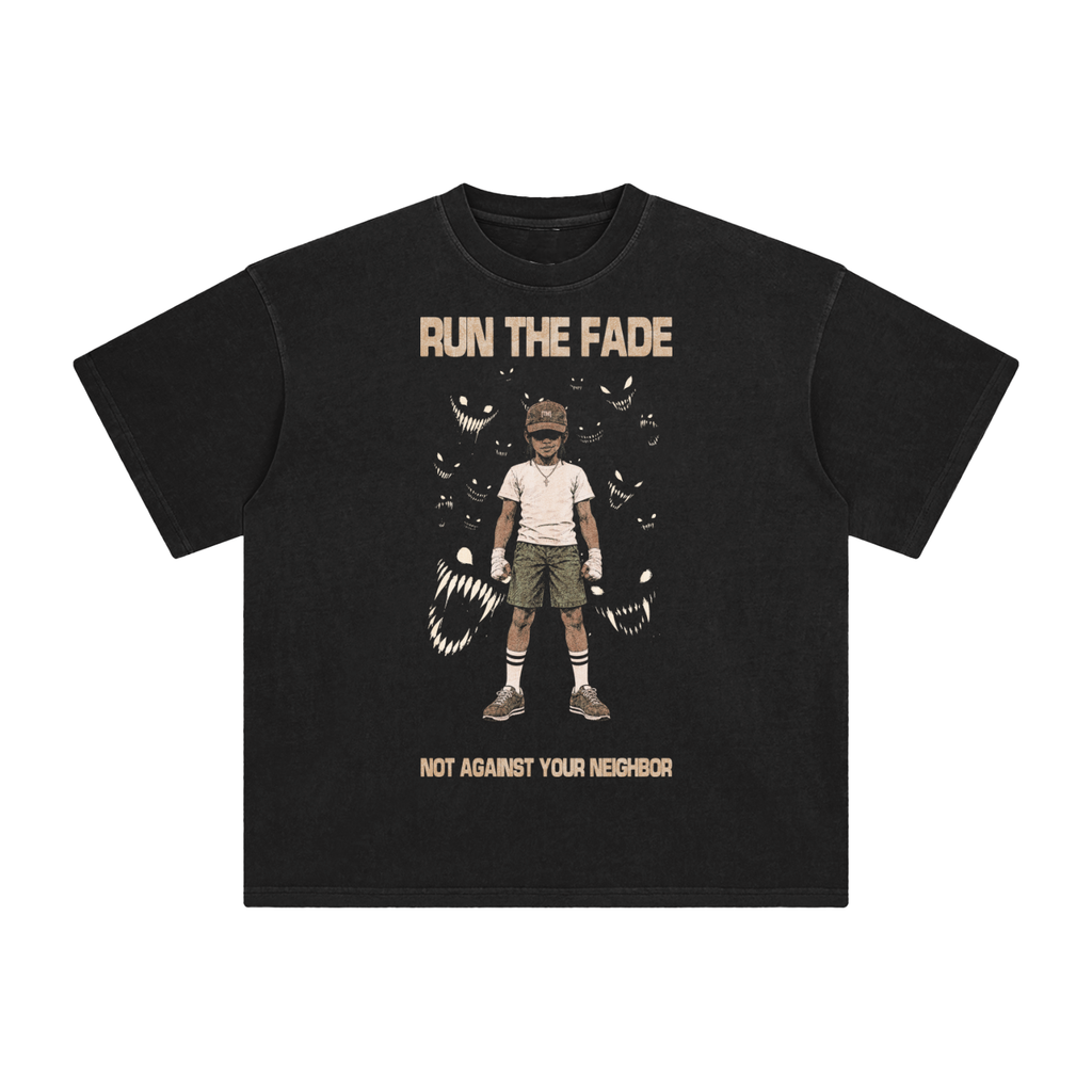 Run The Fade retro wash tee, retro wash black, photo 3
