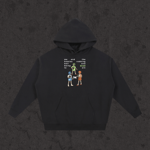 "Thin But Heavy" Oversized Hoodie| Rob Hell-Be Dead To Sin | Black