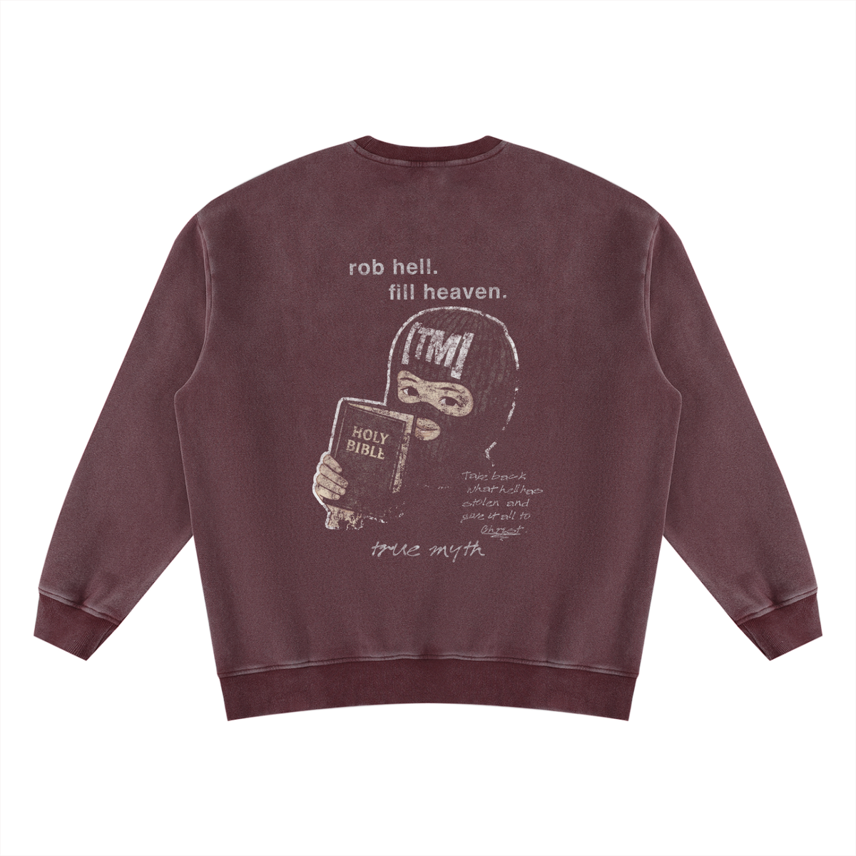 rob hell. fill heaven. sweatshirt, vintage wine, photo 3