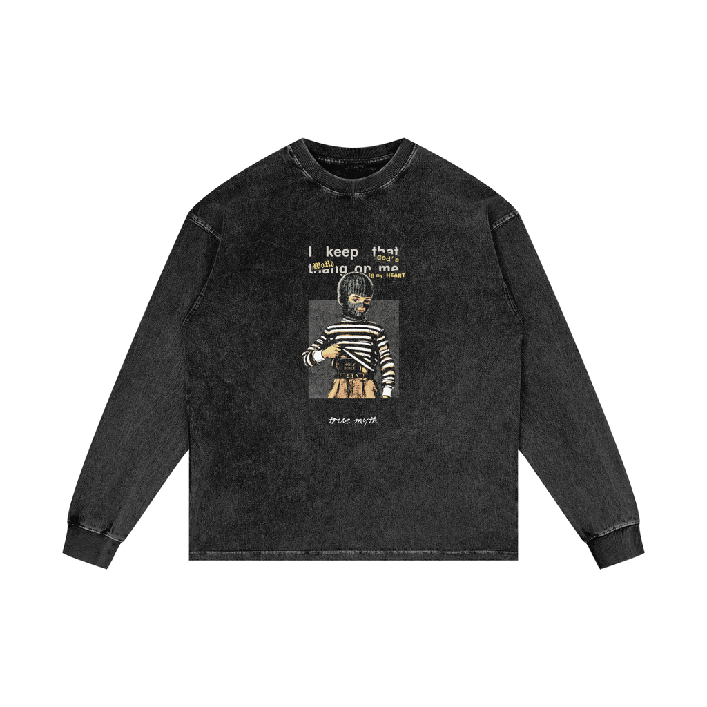 Concealed Carry retro wash long sleeve, retro wash black, photo 3